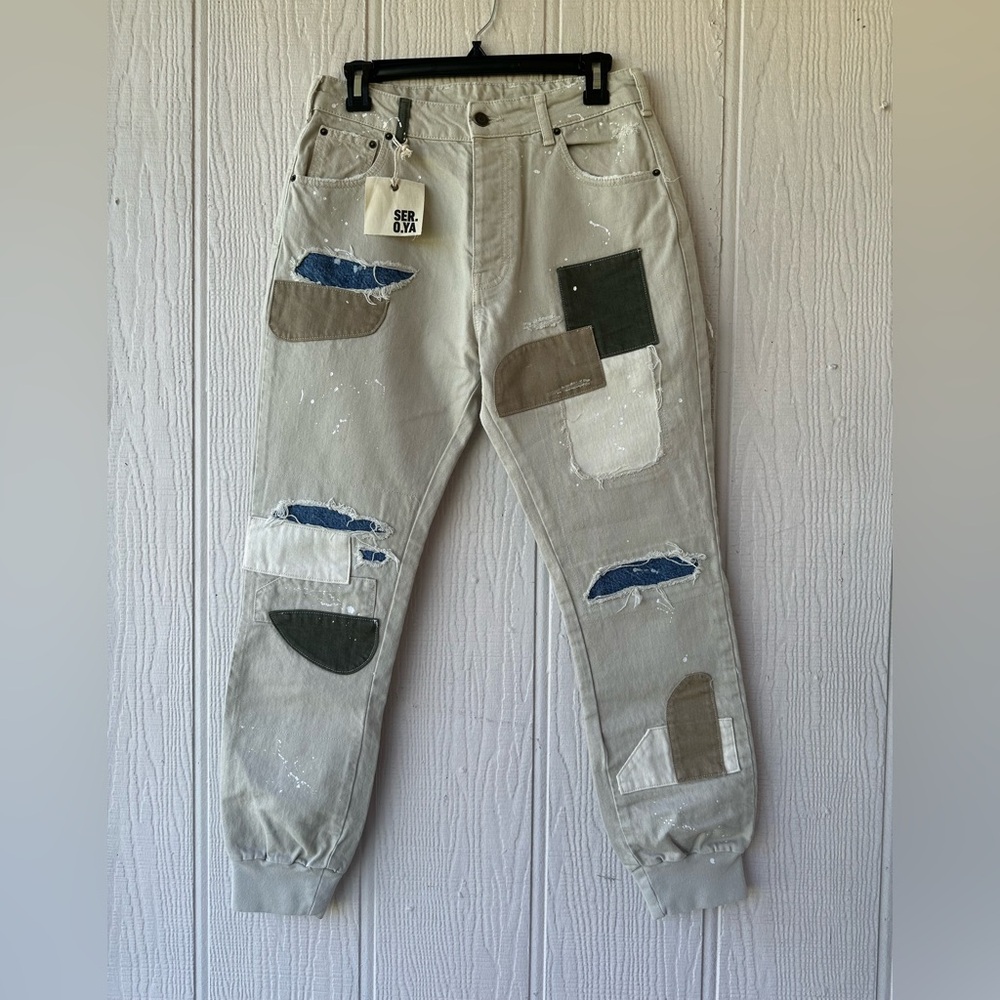 SER.O.YA Pant In Cairo Patch ( Jean Jogger Style )